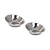 Double-Compartment Tilted Stainless Steel Pet Food Bowl for Small Pets