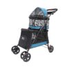 Double Decker Pet Stroller with 2 Small Pet Capacity and Teal Design