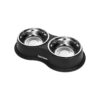 Double Dog Bowls Stainless Steel Water Food Bowls Non-Slip Resin Station for Pet Feeding