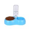 Double Dog Cat Bowls Pet Food Water Feeder with Automatic Water Bottle