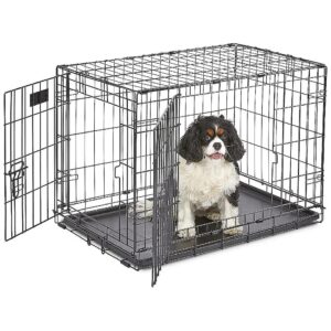 Double Door Dog Crate with Patented Security Features for Safe Pet Housing