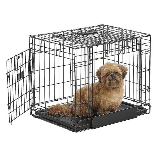 Double Door Metal Dog Crate for Large Dogs and Puppies