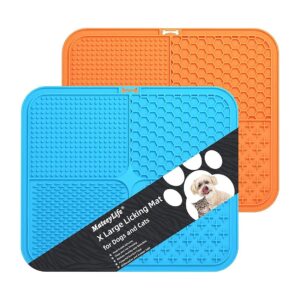 Double-Duty Licking Mats for Dogs and Cats with 4 Quadrant Design and Suction Cups