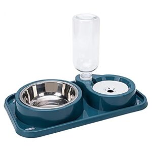 Double Feeder Bowls with Automatic Water Refilling for Cats and Dogs