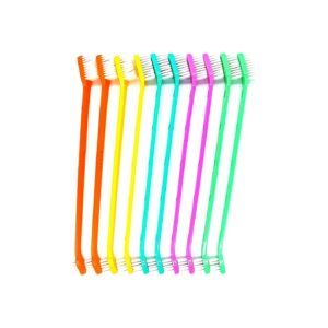 Double Headed Pet Toothbrush for Small Dogs and Cats with Long Handle and Soft Bristles