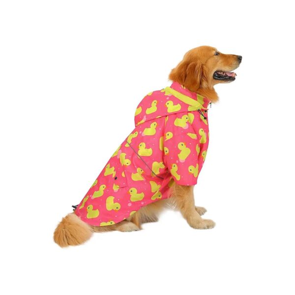 Double Layer Dog Raincoat with Adjustable Drawstrings and Hood for Small to Large Dogs