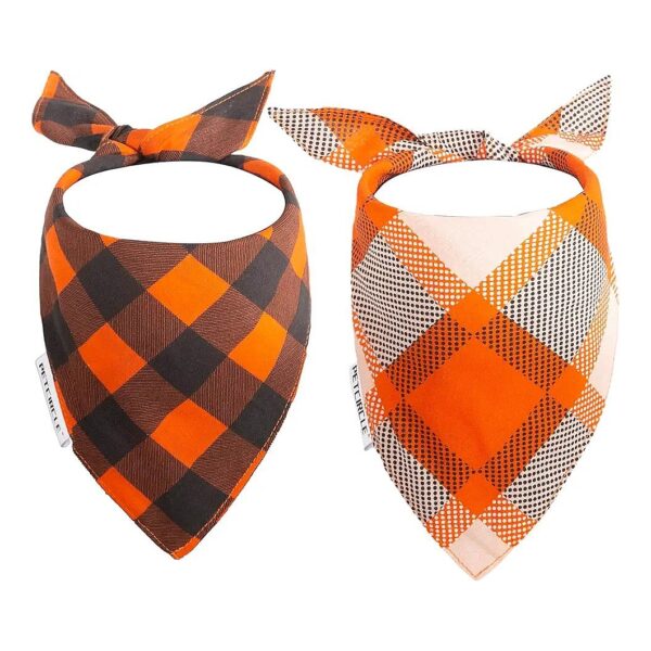 Double Layered Small Orange Dog Bandanas for Birthday Party or Any Occasion Wear