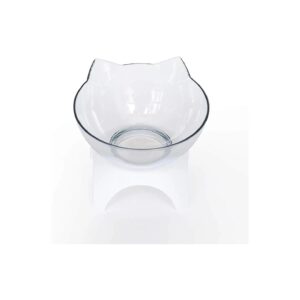 Double Pet Feeding Bowl with Tilted Design and Elevated Stand for Cats and Small Dogs