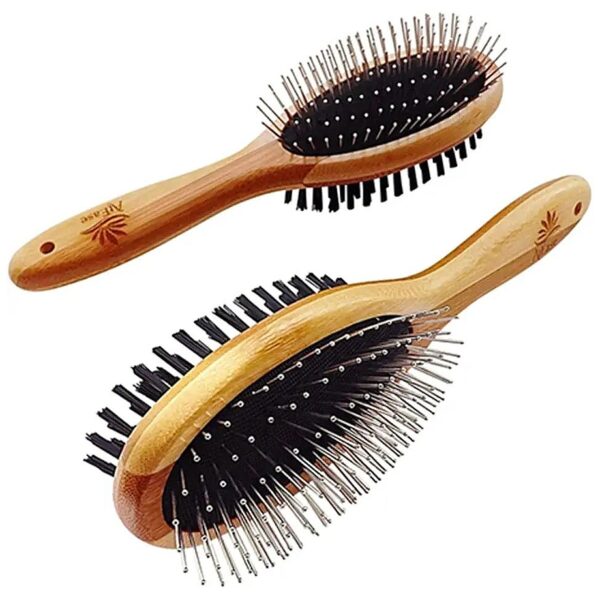 Double Sided Bamboo Brush for Long or Short Haired Dogs and Cats