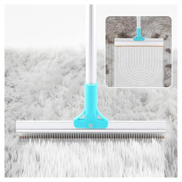 Double-Sided Carpet Rake for Effortless Pet Hair Removal