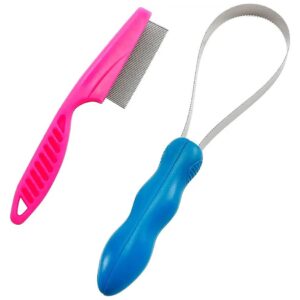 Double-Sided Dog Shedding Brush with Stainless Steel Blade for All Coat Types