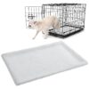 Double-Sided Dog Tray Cover for 48" Crates Polyester Fabric Light Grey Removable Washable