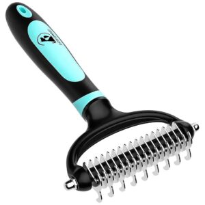 Double Sided Pet Brush for Fast Dematting and Grooming Results Safe for Dogs and Cats