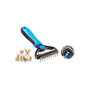 Double Sided Pet Comb for Undercoat Grooming and Detangling