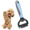 Double-Sided Undercoat Grooming Rake for Long-Haired Dogs and Cats