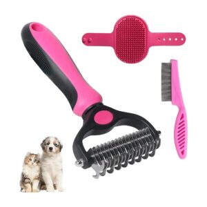 Double-Sided Undercoat Rake for Smooth Hair, Mats and Tangles Removing