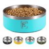 Double Walled Stainless Steel Dog Bowl for Medium to Large Size Dogs