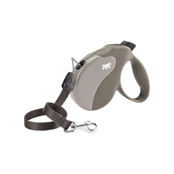 Dove Grey Retractable Dog Lead with Extending 7m Cord and Ergonomic Handle