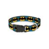 Down Bat Signal Dog Collar - Medium Neck - 5 Wide - Blue Black Yellow Colors