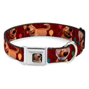 Down Seatbelt Buckle Dog Collar with Paw Print Design and Durable Material