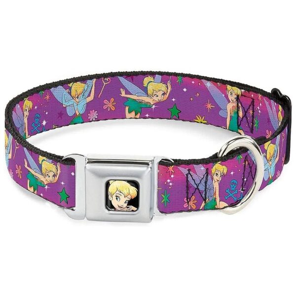 Down Seatbelt Tinker Bell Poses Flowers Stars Skull Purple Multi Color Pattern