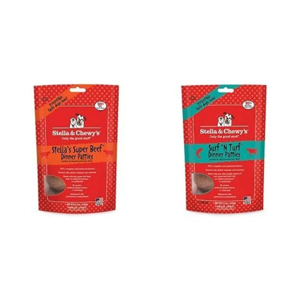 Dried Dinner Patties for Dogs, with 95% Meat and Bone, Organic Fruits and Veggies