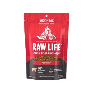 Dried Raw Beef Topper for Adult Dogs and Cats, Probiotics Included