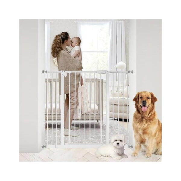 Dual Locking System Baby Gate for Stairs, Auto Close and Easy to Open, 36 Inches Tall