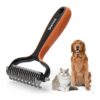 Dual-Sided Deshedding Brush for Dogs and Cats - Thinning and Deshedding in One Tool