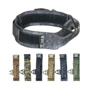 Durable 5 Inch Wide Polyamide Webbing Dog Collar with Kryptek Camouflage Black Pattern