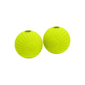 Durable 5 Inch Yellow Natural Rubber Fetch Toy with High Bounce and Safe Design