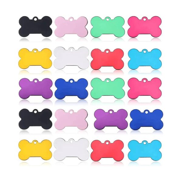 Durable Aluminum Bone Shape Pet ID Tags for Dogs and Cats