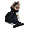 Durable Black Wool Blend Dog Harness Coat with Matching Leash and D Ring for Large Dogs