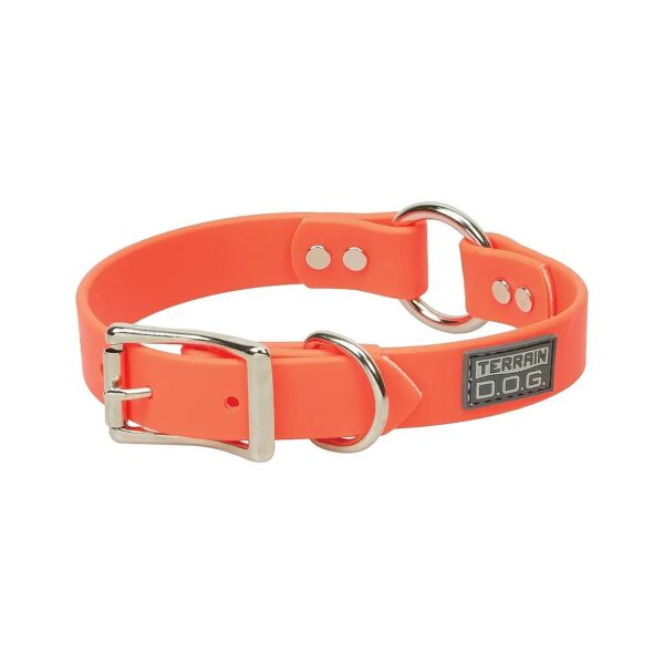 Durable Blaze Orange Dog Collar with Center Ring for Safety