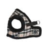 Durable Checkered Pattern Dog Harness with Smart Tag Black XL