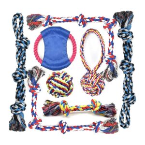 Durable Cotton Rope Dog Toys for Large Medium Small Breed Teething Chew Relief Stress