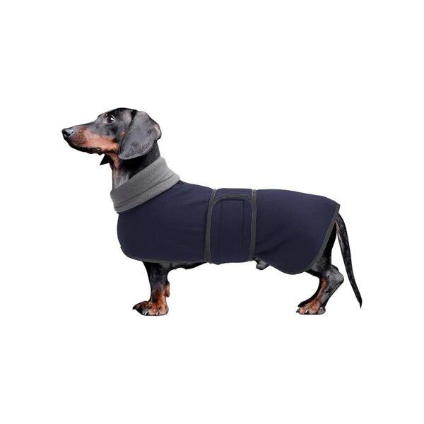 Durable Dachshund Coat with High Vis Reflective Trim for Safe Winter Outings