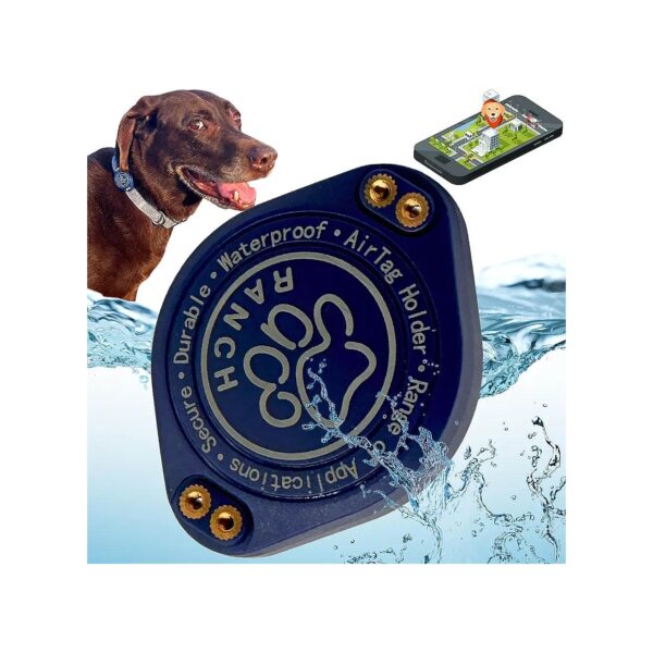 Durable Dog Collar Holder with Waterproof AirTag Protection