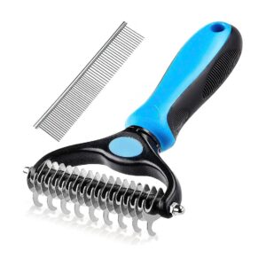 Durable Dog Deshedding Brush for Long Haired Dogs and Cats