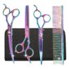 Durable Dog Grooming Scissors Set with Comb for Pet Hair Trimming