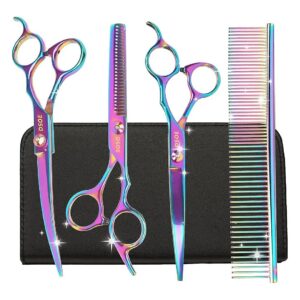 Durable Dog Grooming Scissors Set with Comb for Pet Hair Trimming