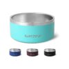 Durable Double-Wall Insulated Stainless Steel Pet Food and Water Bowls with Non-Slip Base