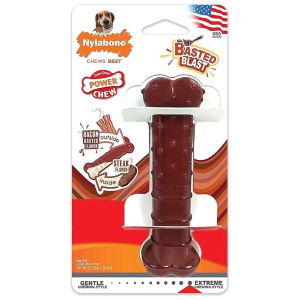 Durable Dual Flavored Dog Chew Toys for Medium Dogs With Bacon and Steak Flavors