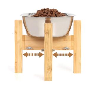 Durable Elevated Dog Bowl Stand for Small to Medium Dogs Adjustable Height and Width