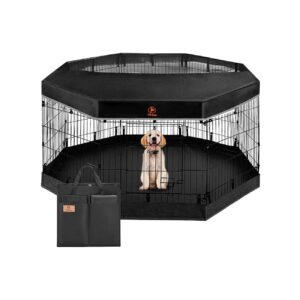 Durable Foldable Playpen with Storage Bag and Waterproof Bottom for Small Pets