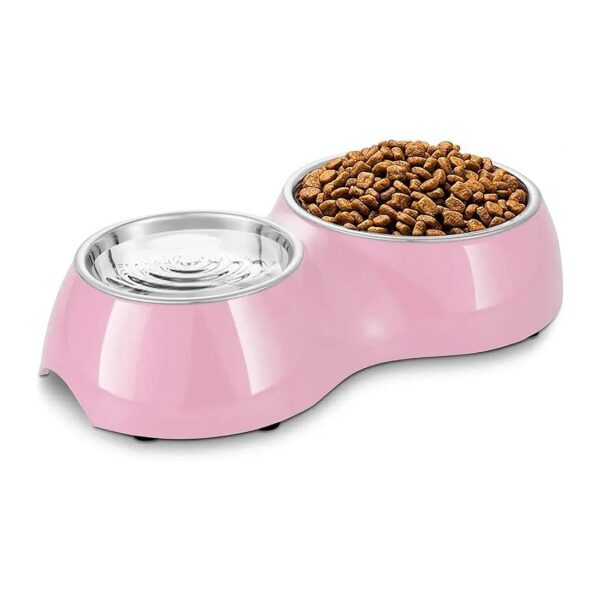 Durable Food and Water Bowl Set for Small to Medium Dogs and Cats with Removable Bowls