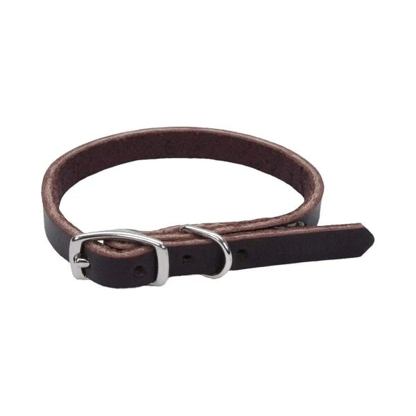 Durable Full-Grain Leather Dog Collar with Latigo Pattern and Softening Properties