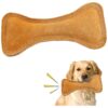 Durable Fused Leather Dog Toy for Medium to Large Breeds, Domed Bone Shape