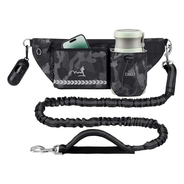 Durable Hands-Free Dog Leash with Reflective Stitching for Middle Large Dogs Safety