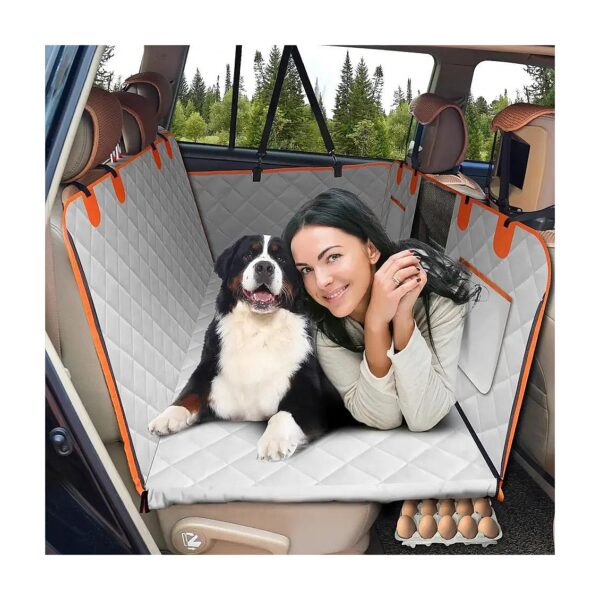 Durable Hard-Bottom Dog Car Seat Cover for Back Seat Bed Travel